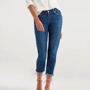 7 For All Mankind Josefina Skinny Boyfriend Button Fly Blue Jeans Womens Size 26